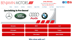 Desktop Screenshot of benjaminmotorsinc.com