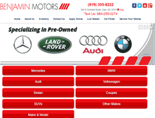 Tablet Screenshot of benjaminmotorsinc.com